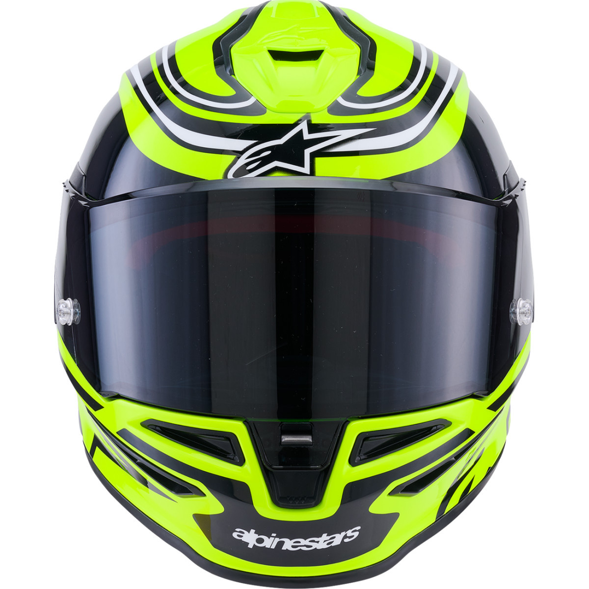 Alpinestars #8202826-5021-M - Supertech R7 Helmet - Zeal - 22.06 - Gloss Yellow Fluo/Black/White - Medium