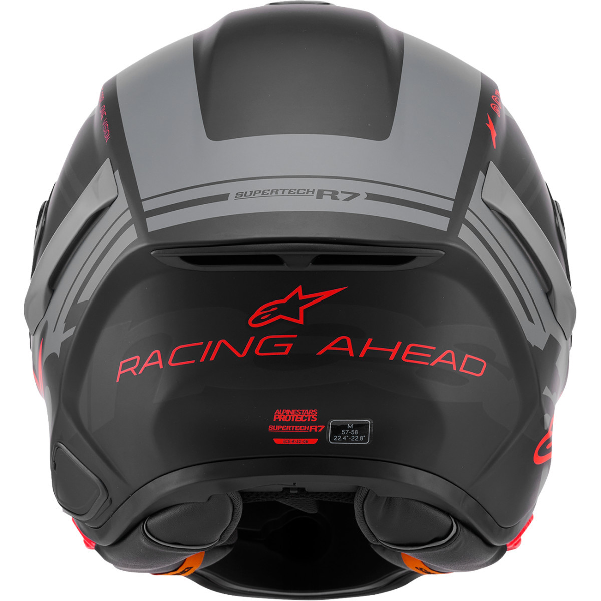 Alpinestars #8203426-1653-XS - Supertech R7 Helmet - 22.06 - A-Core - Matte Black/Gray/Red - XS