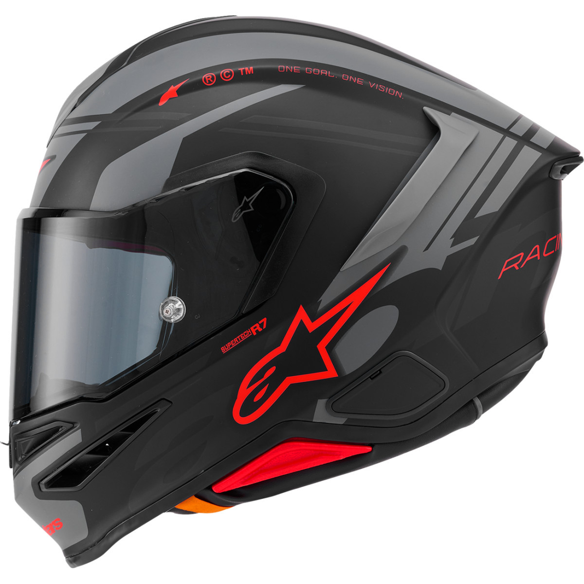 Alpinestars #8203426-1653-XS - Supertech R7 Helmet - 22.06 - A-Core - Matte Black/Gray/Red - XS