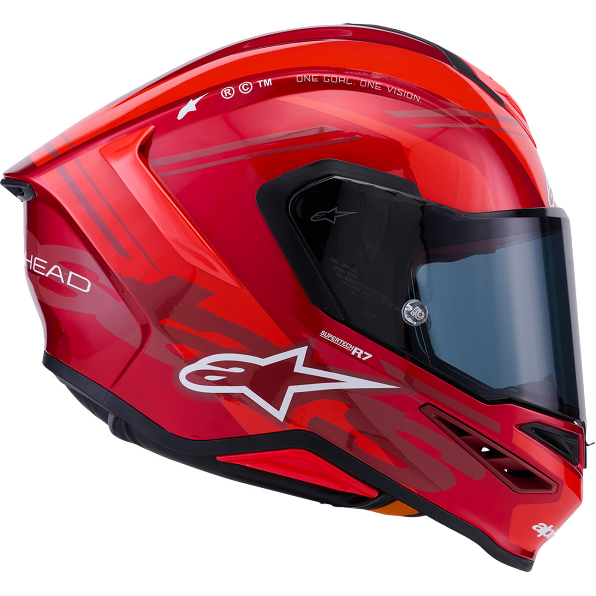 Alpinestars #8203426-3182-L - Supertech R7 Helmet - 22.06 - A-Core - Gloss Red/White - Large