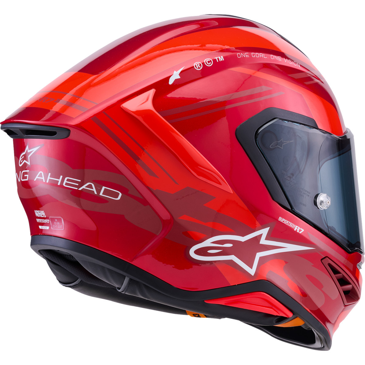 Alpinestars #8203426-3182-L - Supertech R7 Helmet - 22.06 - A-Core - Gloss Red/White - Large