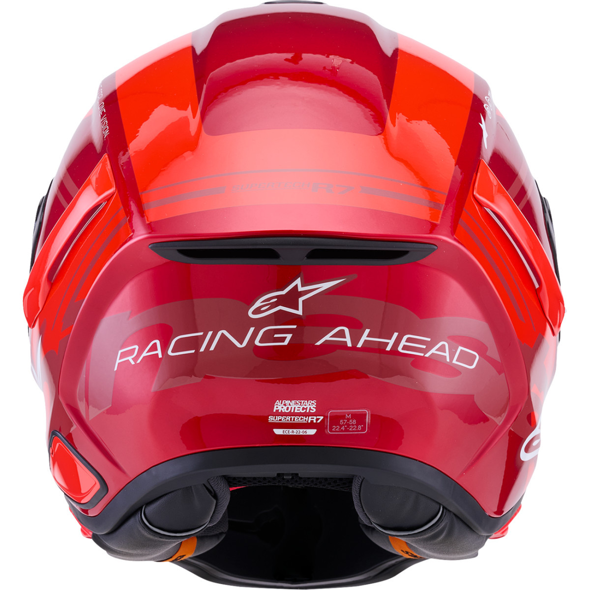 Alpinestars #8203426-3182-2XL - Supertech R7 Helmet - 22.06 - A-Core - Gloss Red/White - 2XL
