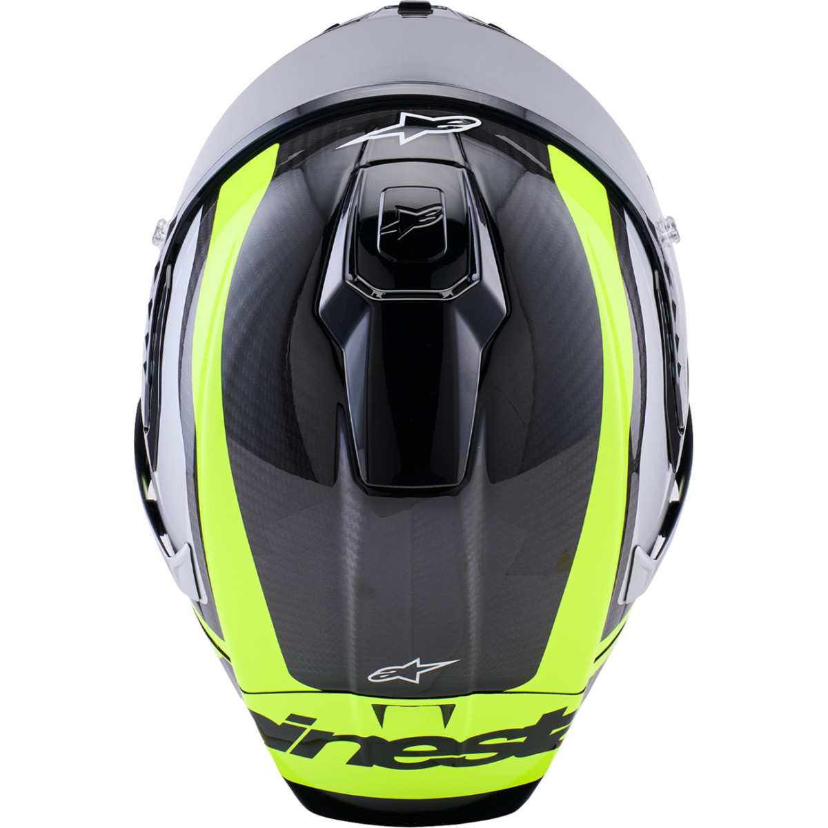 Alpinestars #8203926-1699-S - Supertech R10 Helmet - 22.06 - Arius - Gloss Black/Silver/Yellow Fluo - Small