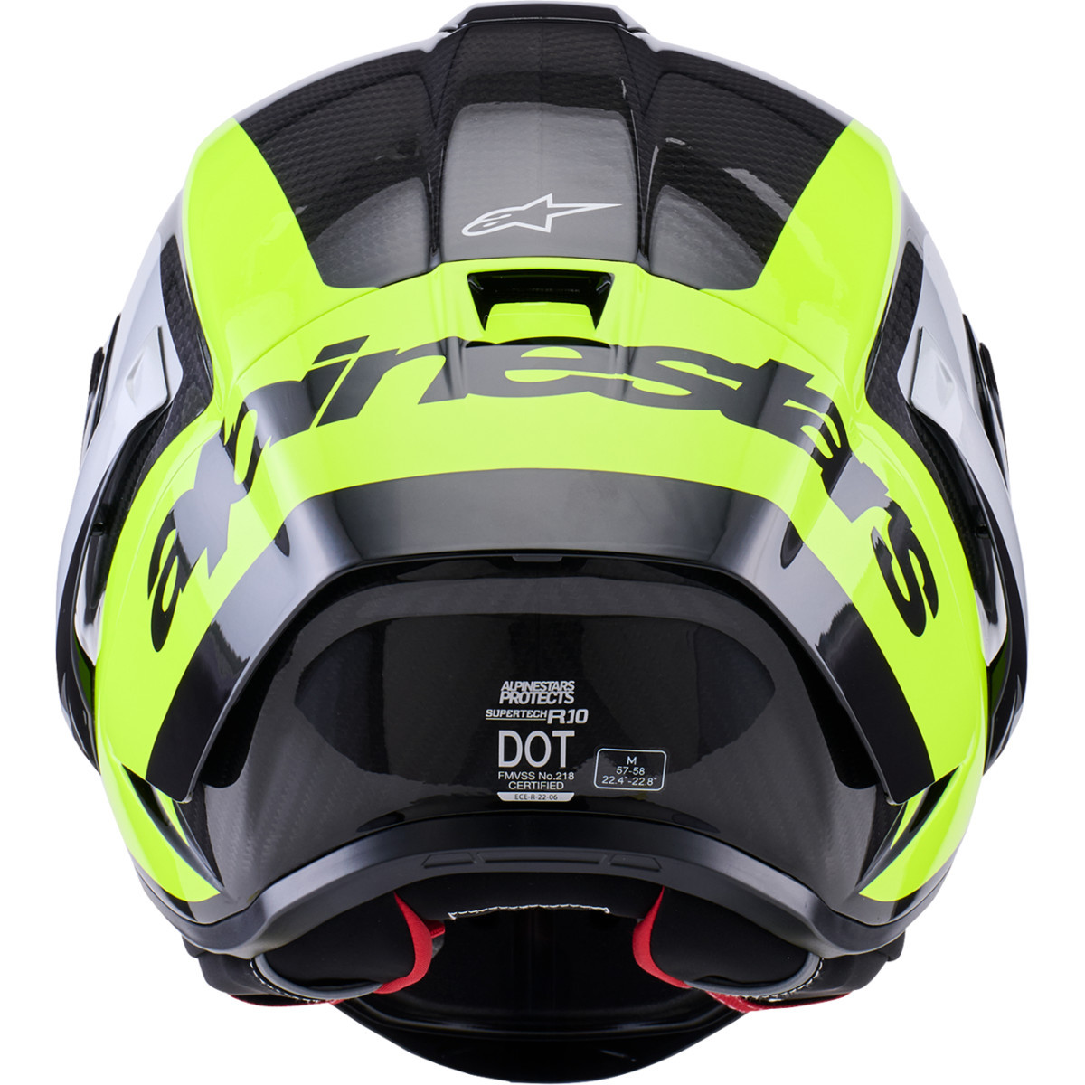 Alpinestars #8203926-1699-XL - Supertech R10 Helmet - 22.06 - Arius - Gloss Black/Silver/Yellow Fluo - XL