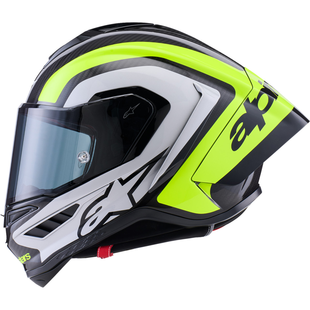 Alpinestars #8203926-1699-2XL - Supertech R10 Helmet - 22.06 - Arius - Gloss Black/Silver/Yellow Fluo - 2XL