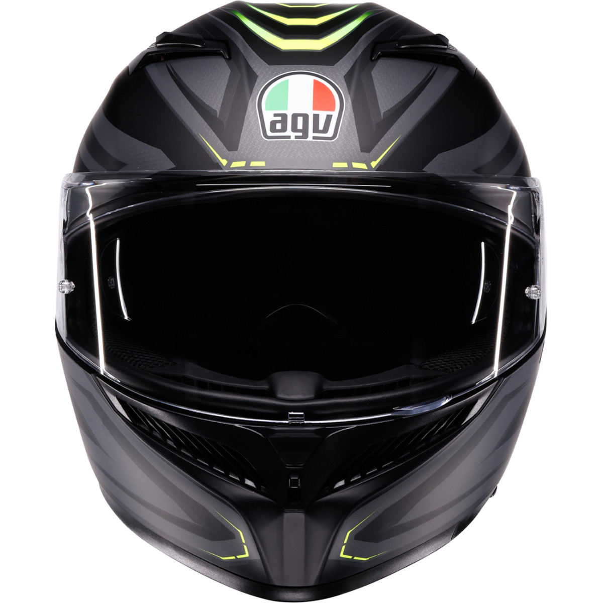 AGV #2118381004-026-M - K3 Helmet - Syth - Matte Black/Yellow Fluo - Medium