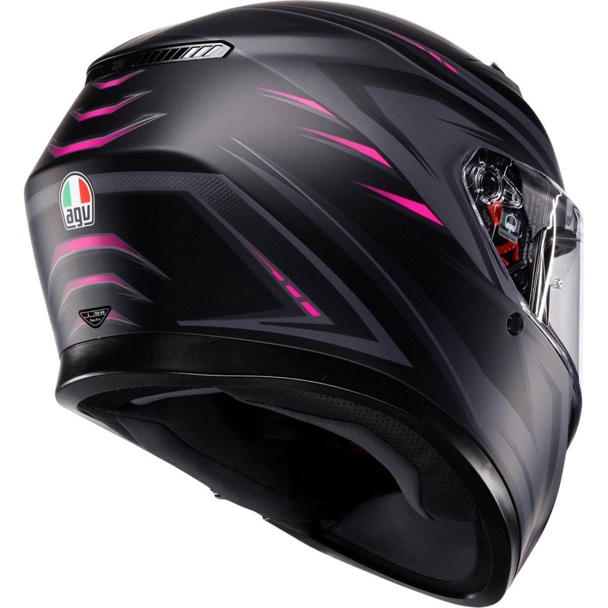 AGV #2118381004-025-L - K3 Helmet - Syth - Matte Black/Pink - Large
