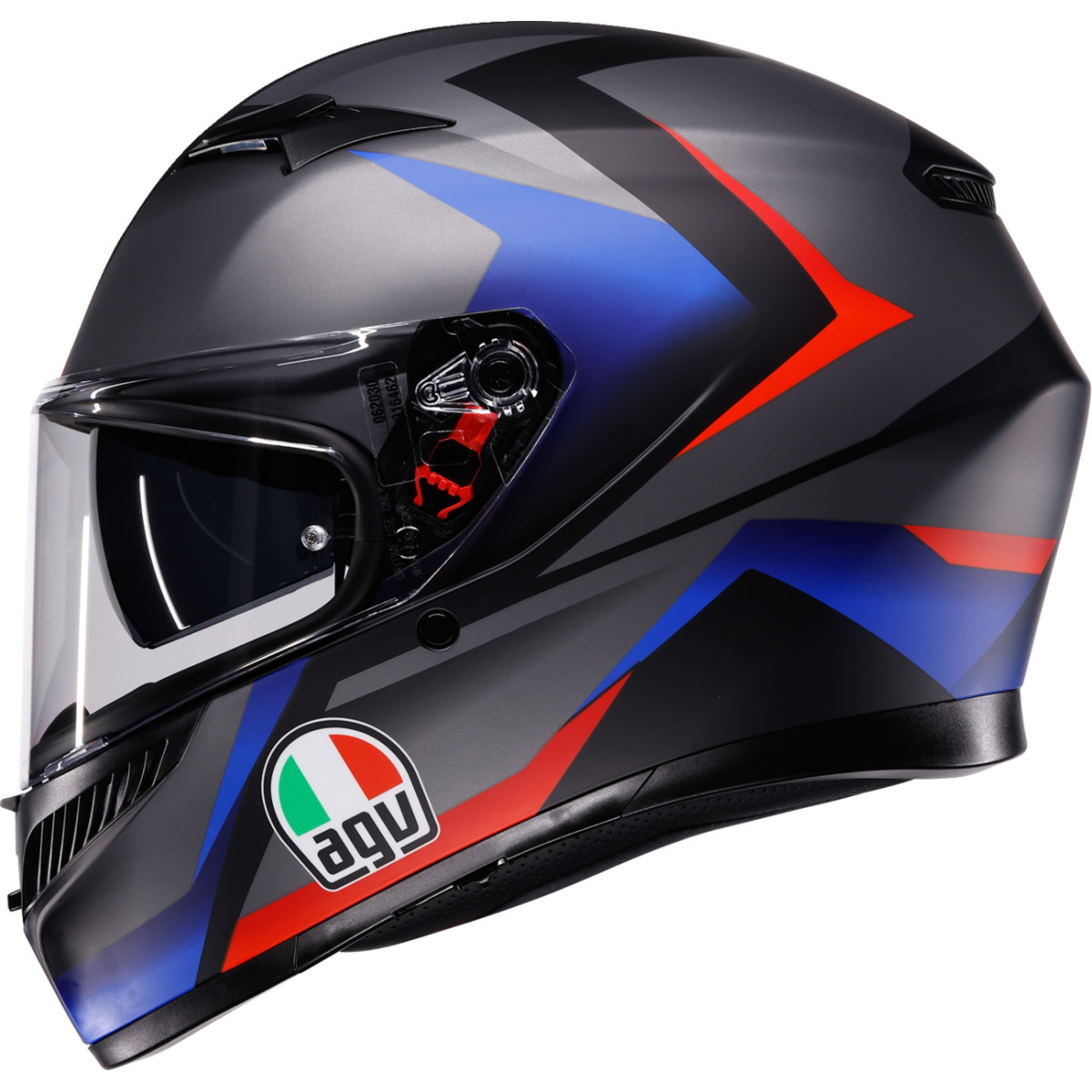AGV #2118381004-024-M - K3 Helmet - Striga - Matte Black/Blue/Red - Medium
