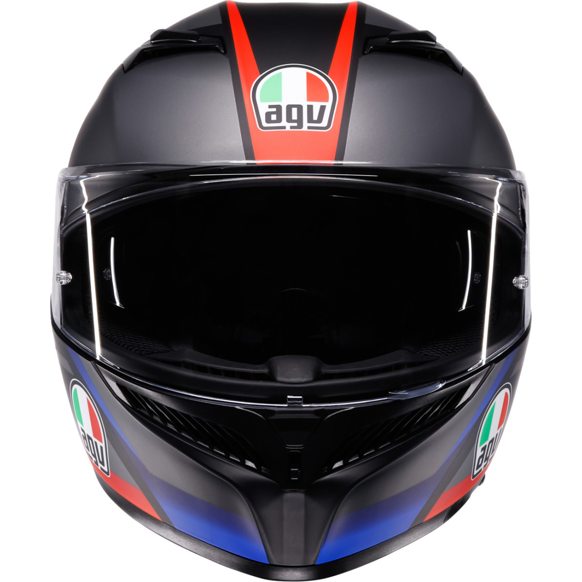 AGV #2118381004-024-XL - K3 Helmet - Striga - Matte Black/Blue/Red - XL