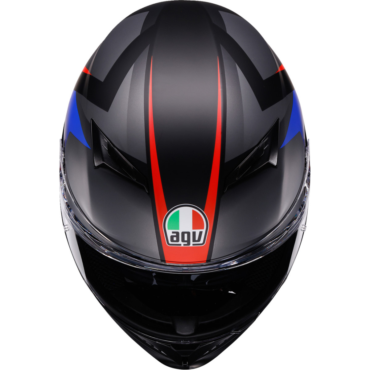 AGV #2118381004-024-XL - K3 Helmet - Striga - Matte Black/Blue/Red - XL
