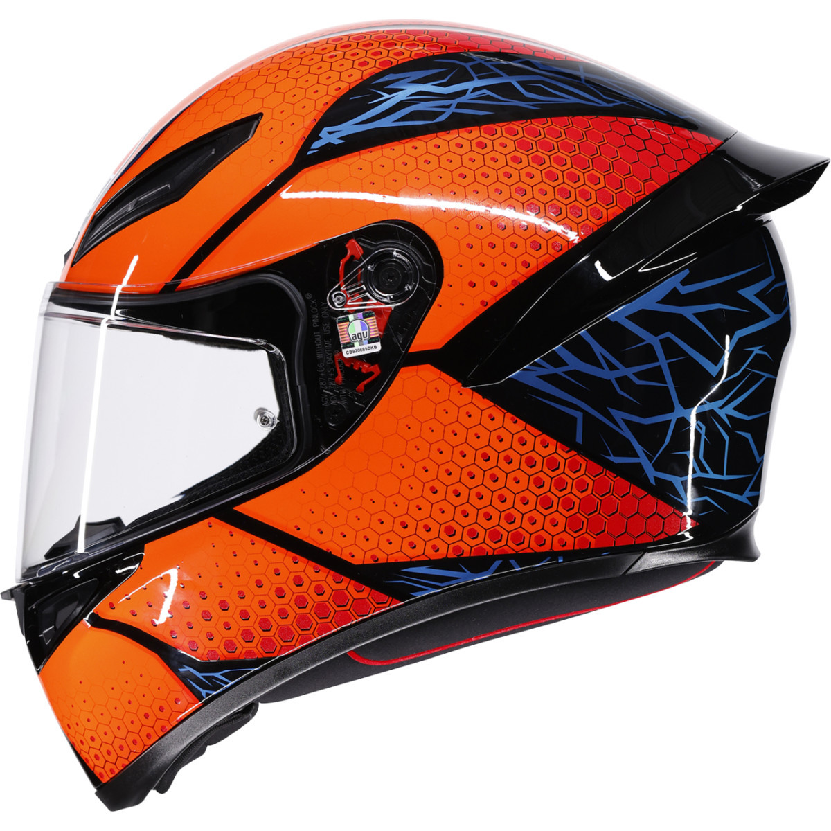 AGV #2118394018-074-XXL - K1 S Helmet - Speedarmor - Black/Orange/Blue - 2XL