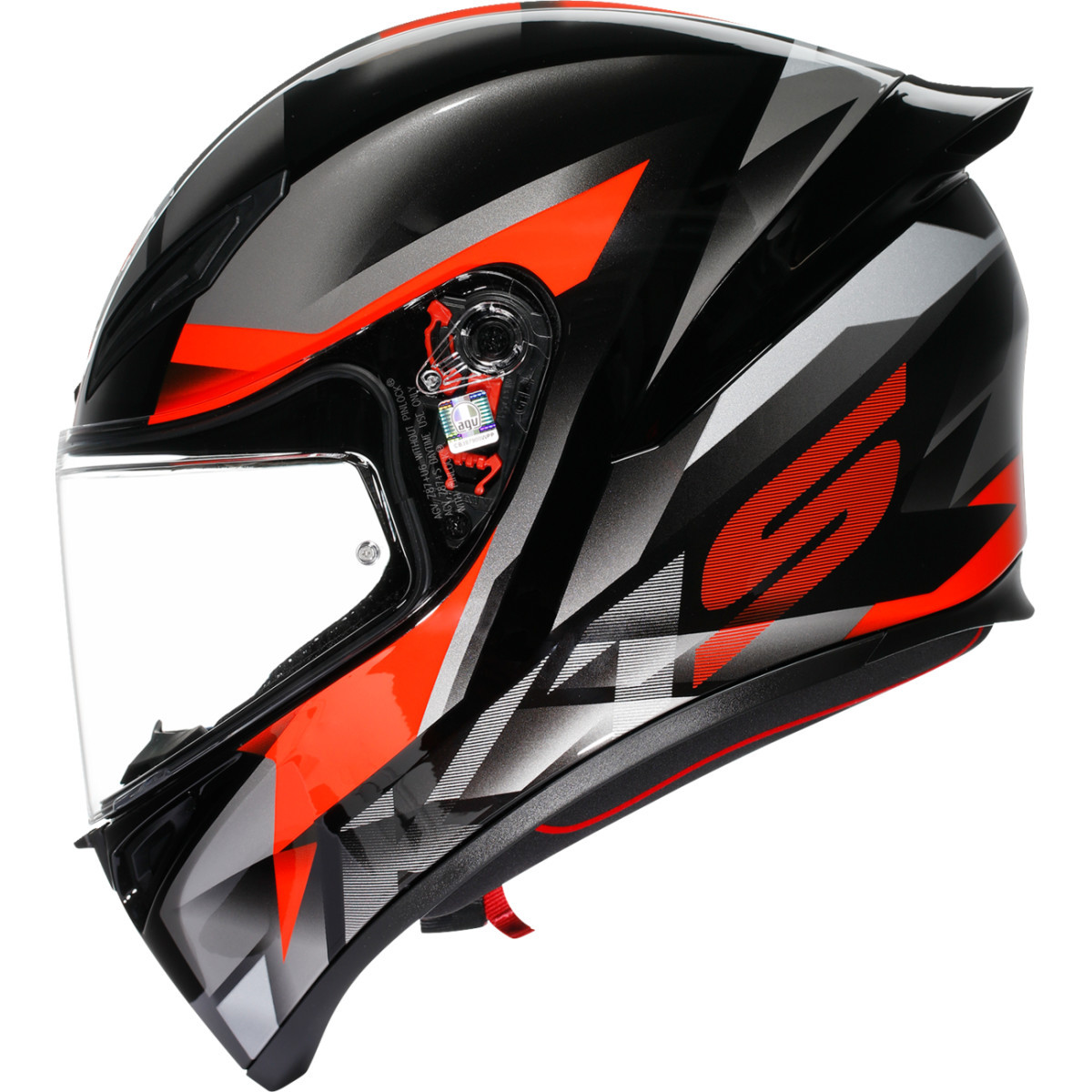 AGV #2118394018064S - K1 S Helmet - Fastlap - Black/Gray/Red - Small