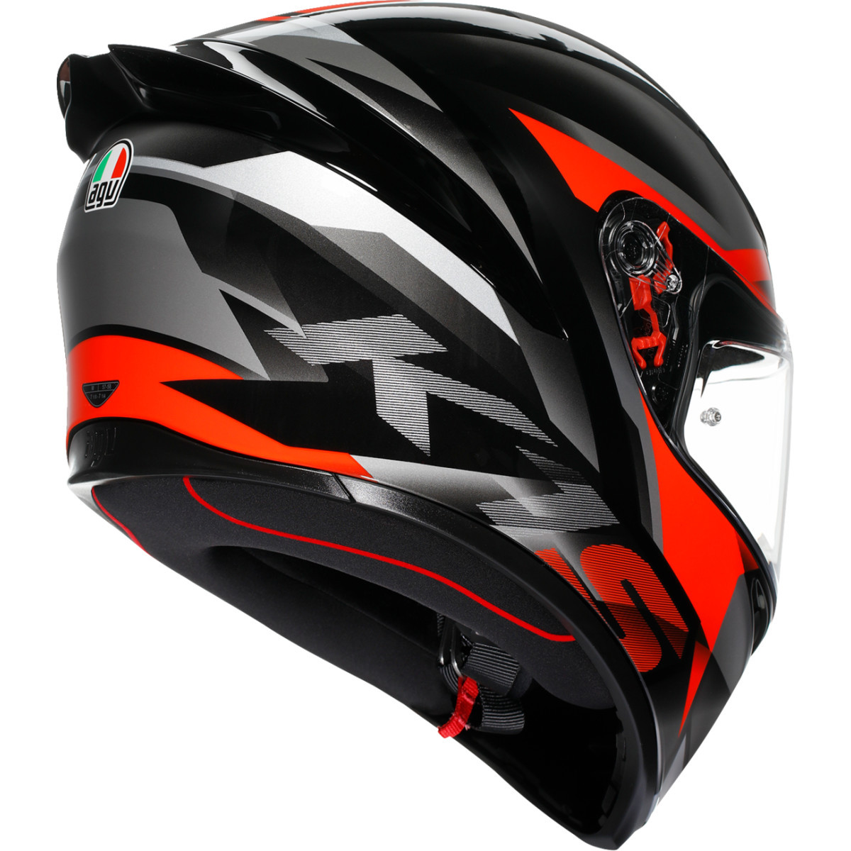 AGV #2118394018064M - K1 S Helmet - Fastlap - Black/Gray/Red - Medium