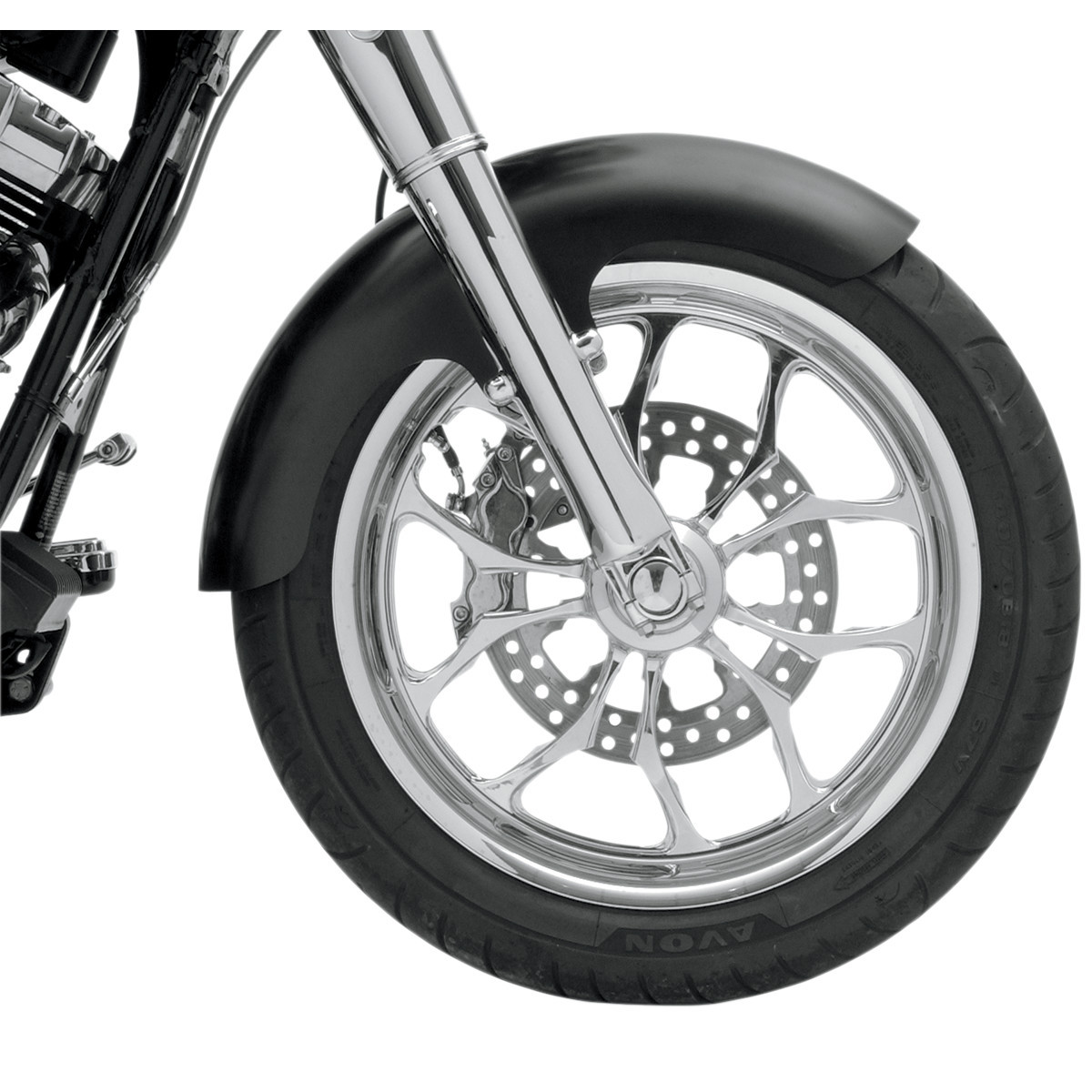 Klock Werks #KWF-01-0110 - Thickster Front Fender - Black - 16"-19" - HD Touring/Trike