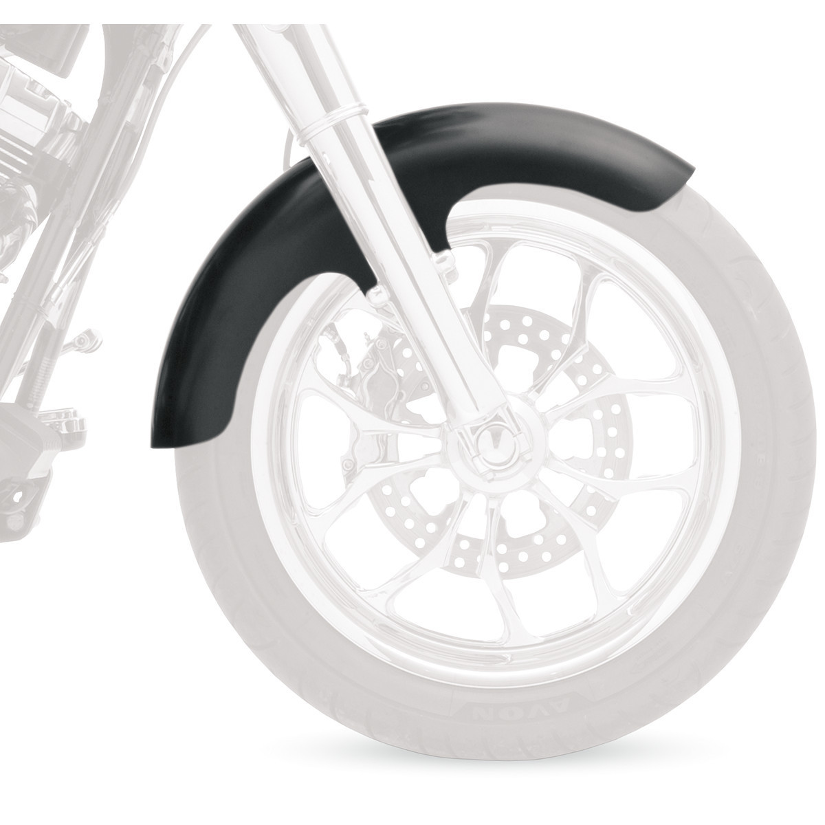 Klock Werks #KWF-01-0110 - Thickster Front Fender - Black - 16"-19" - HD Touring/Trike