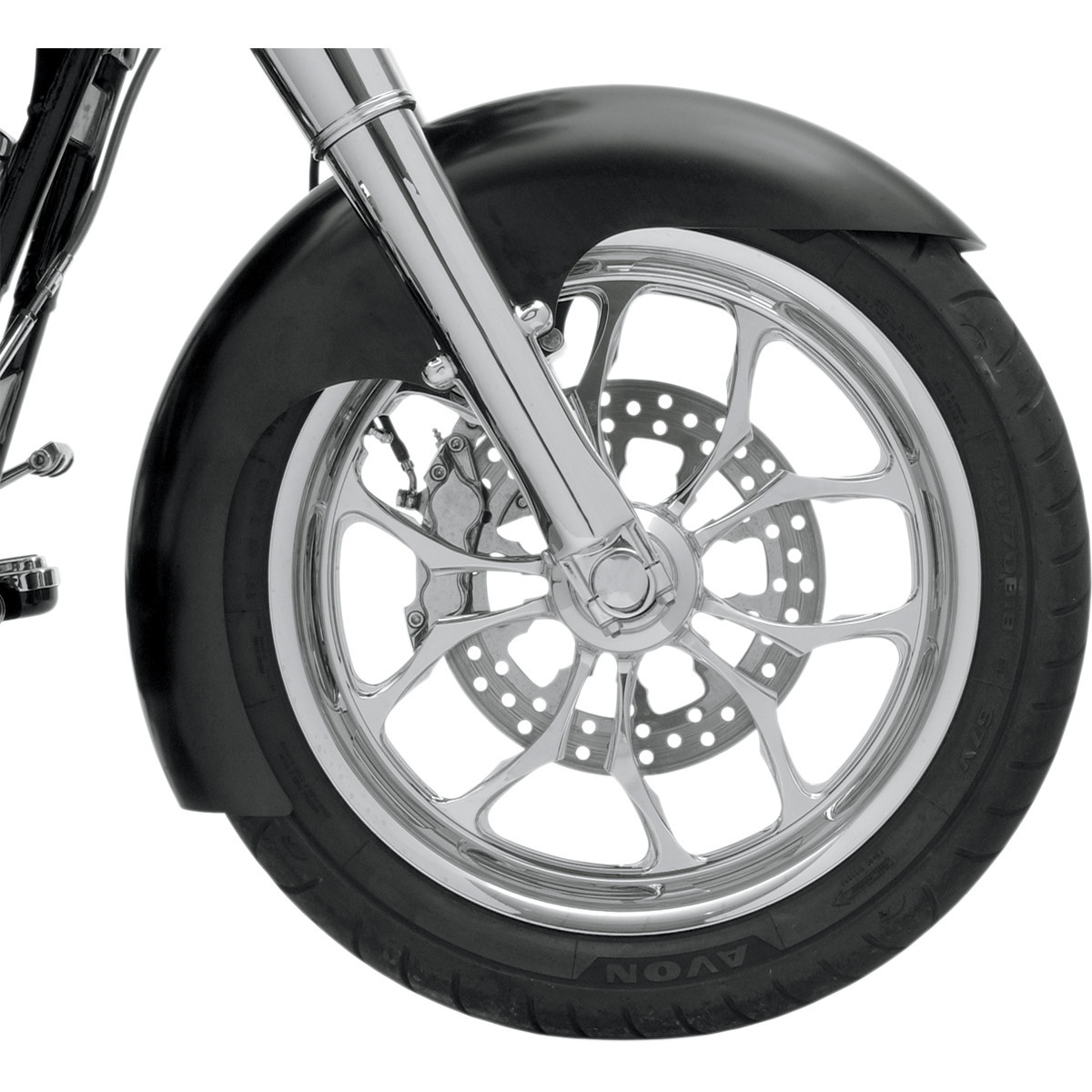 Klock Werks #KWF-01-0112 - Level Front Fender - Black - 16"-19" - HD Touring/Trike