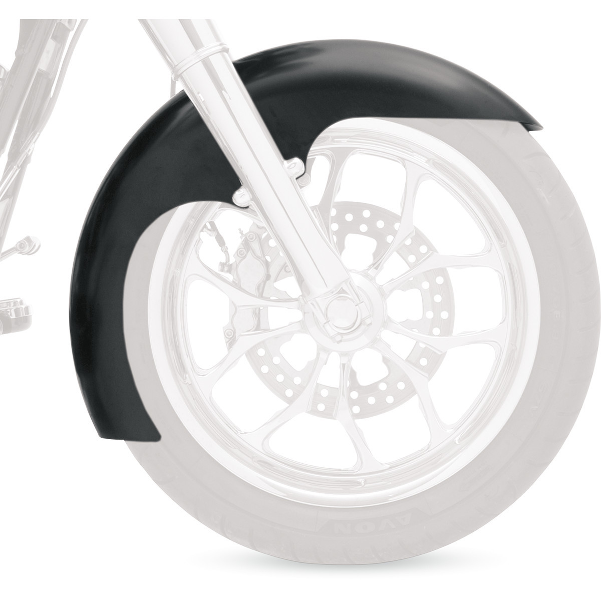 Klock Werks #KWF-01-0112 - Level Front Fender - Black - 16"-19" - HD Touring/Trike
