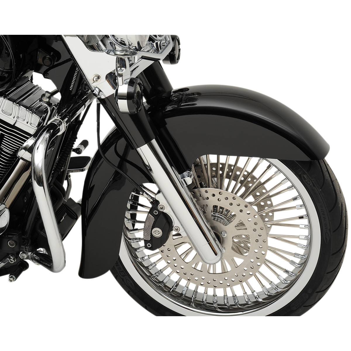 Klock Werks #KWF-01-0101-2014 - Benchmark Front Fender - Non-Raked - Black - 21" - HD Touring/Trike