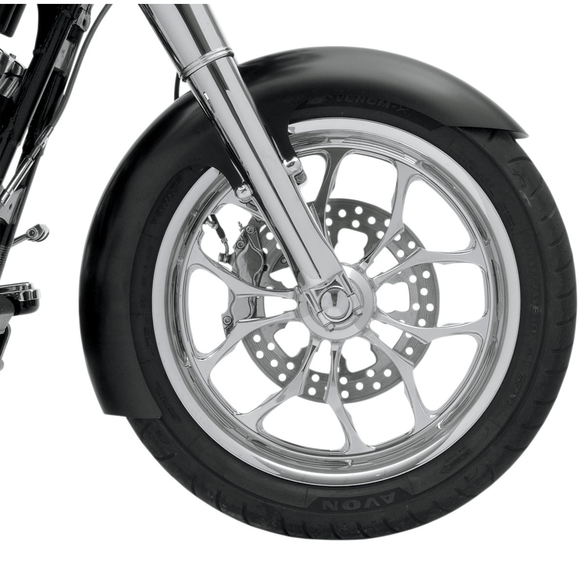Klock Werks #KWF-01-0102-2014 - Slicer Front Fender - Black - 16"-19" - HD Touring/Trike
