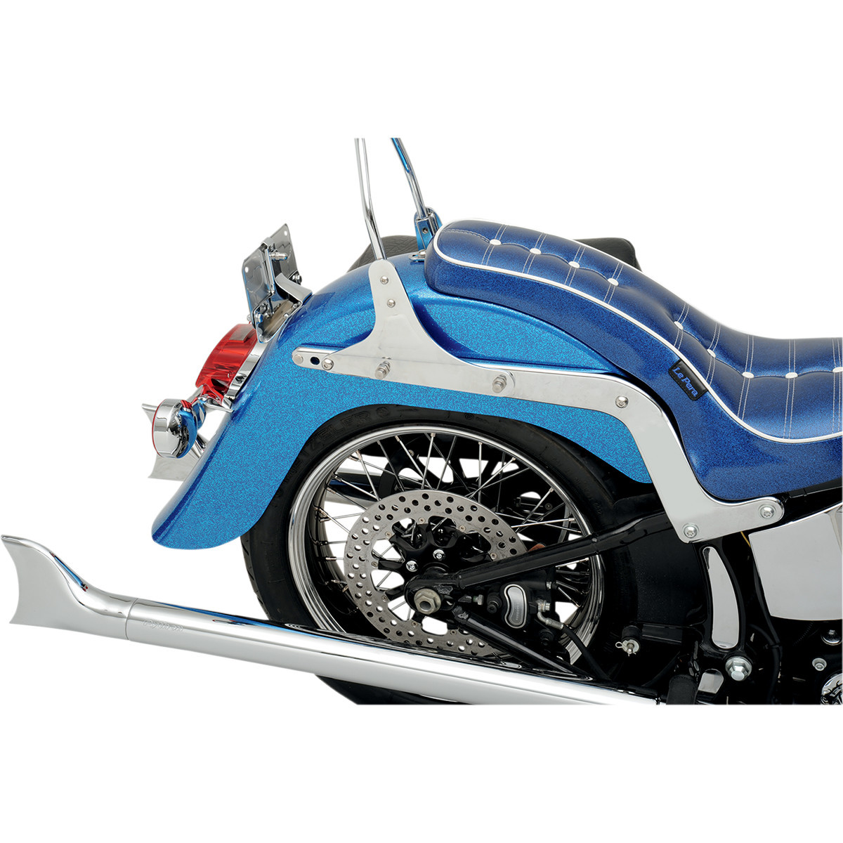 Klock Werks #KWF-02-0300 - 4" Stretched Rear Fender - Stock Taillight Cutout - HD Softail