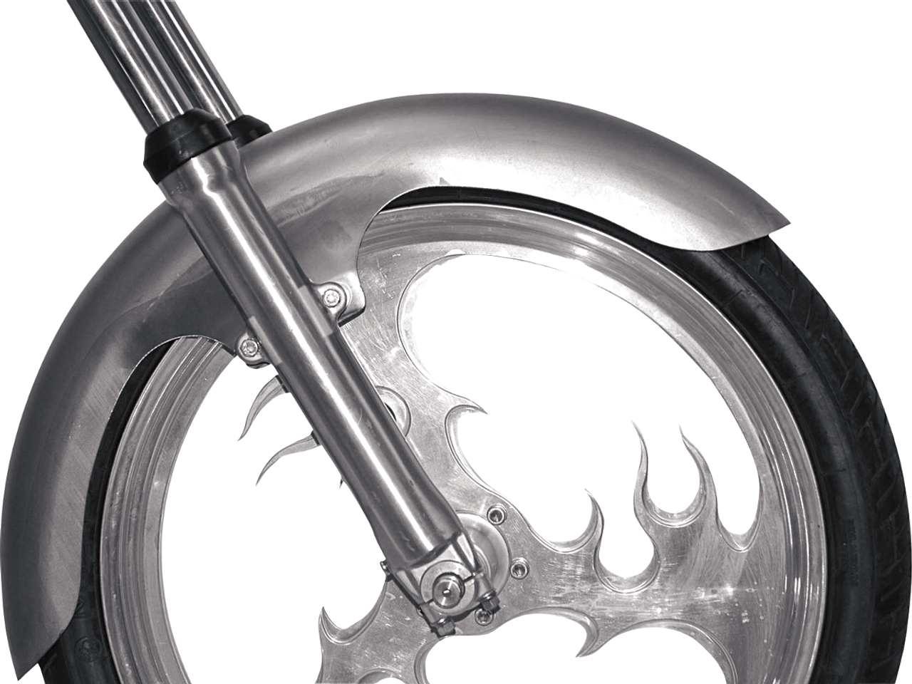 Long Flared Front Fender -  For 120/70-21 Wheel - 5.5" W x 37.5" L