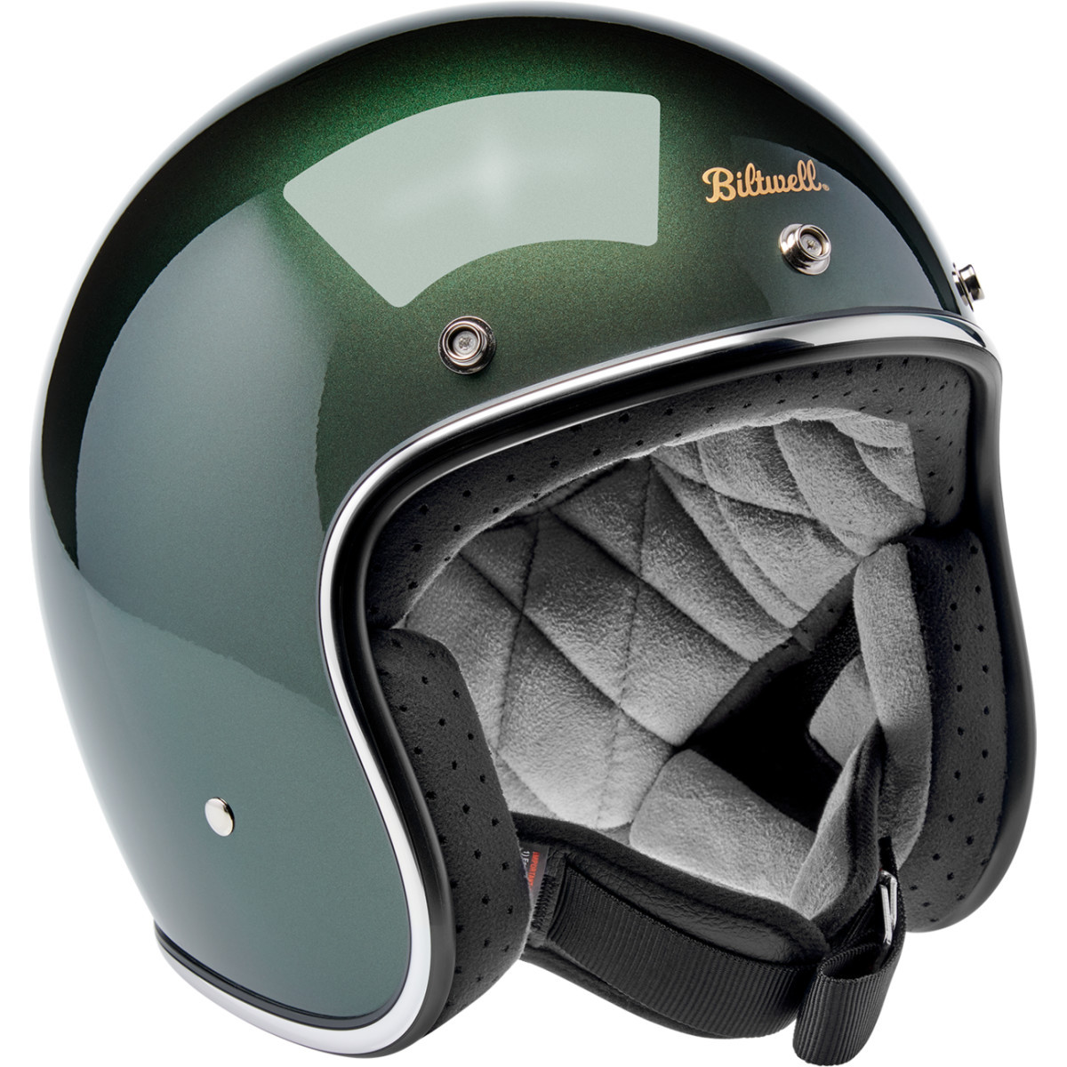 Biltwell #1001-324-201 - Bonanza Helmet - Metallic Sierra Green - XS