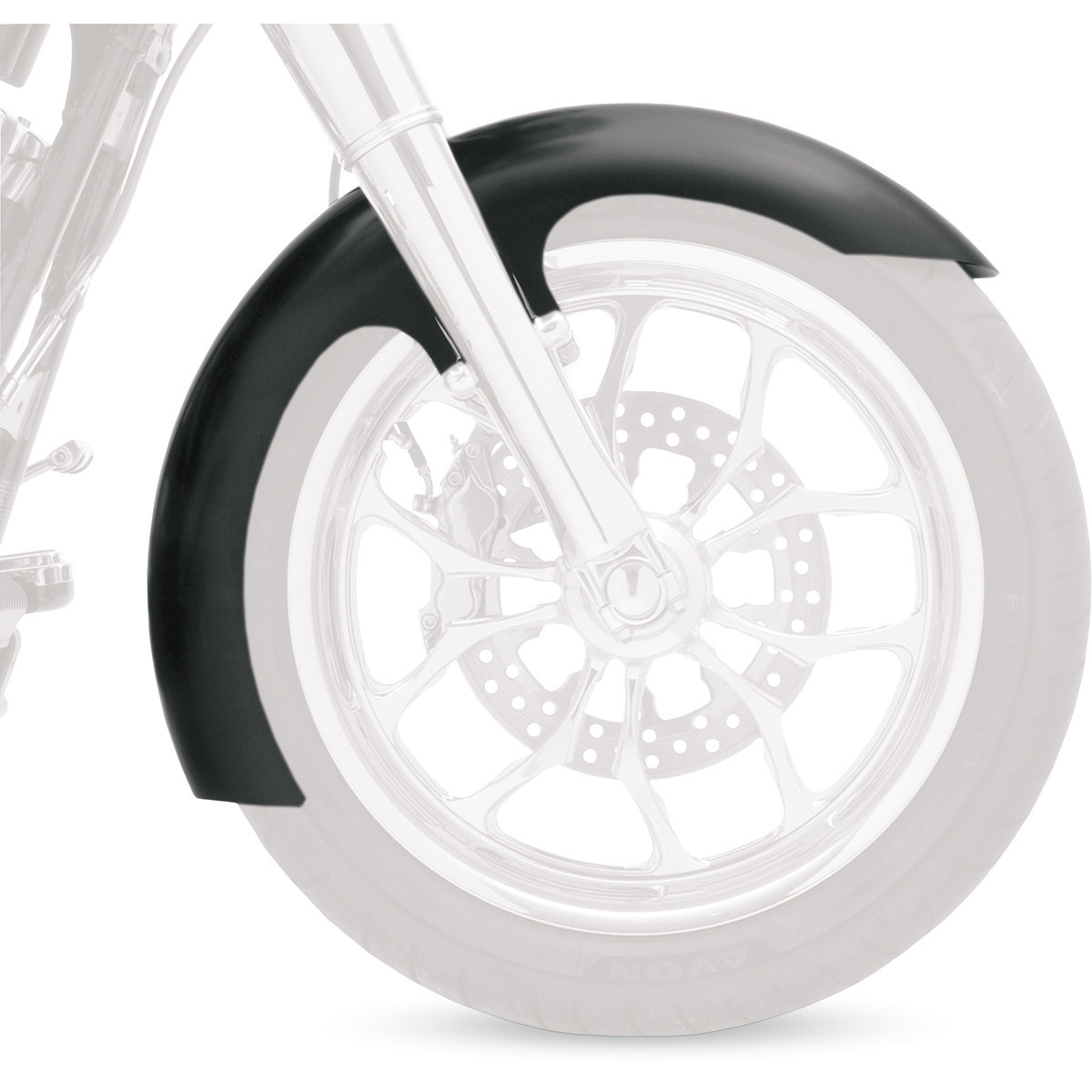 Klock Werks #KWF-03-0010 - Slicer Front Fender Kit - Black - 19" - HD Dyna/Softail