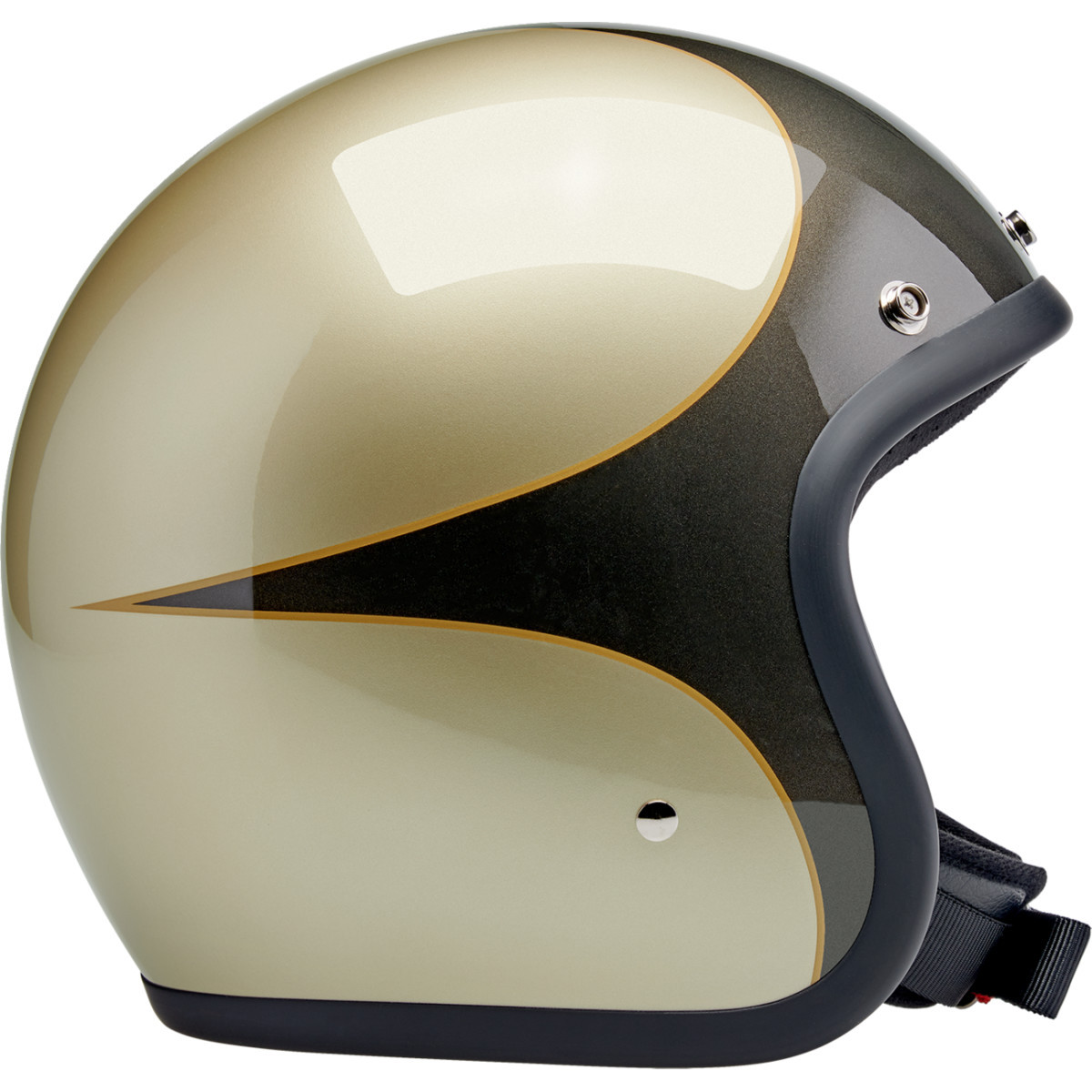 Biltwell #1001-589-201 - Bonanza Helmet - Scallop - Metallic Charcoal/Champagne - XS
