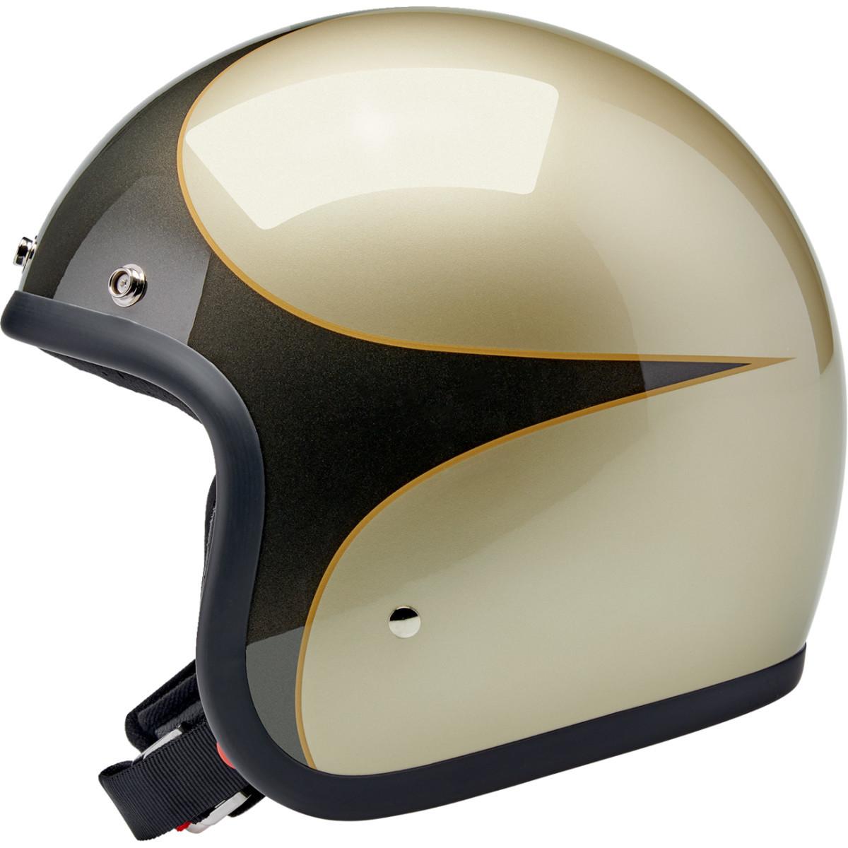 Biltwell #1001-589-204 - Bonanza Helmet - Scallop - Metallic Charcoal/Champagne - Large