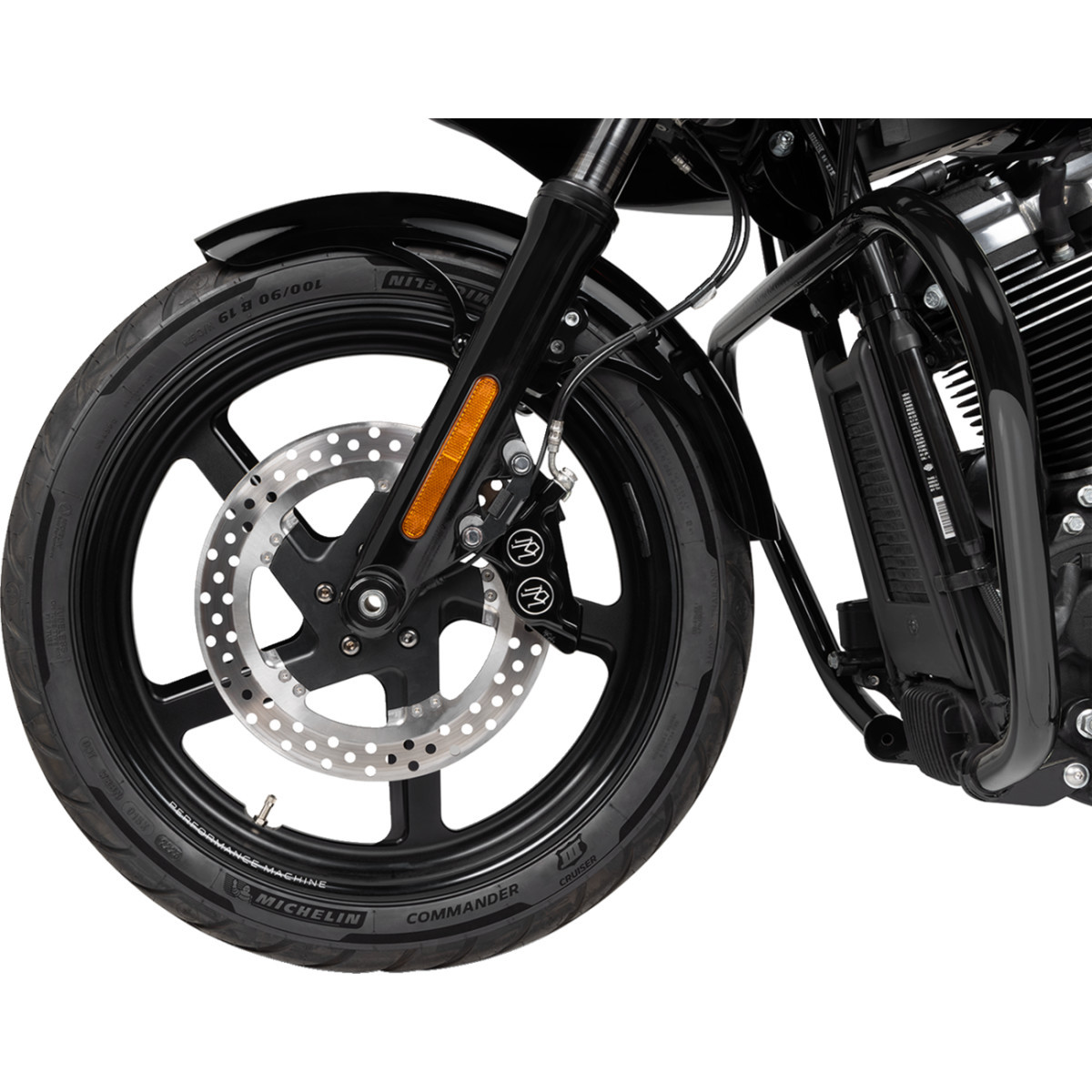 Klock Werks #KWF-03-0014 - P-Tom Front Fender - Black - 19" - HD Dyna/Softail