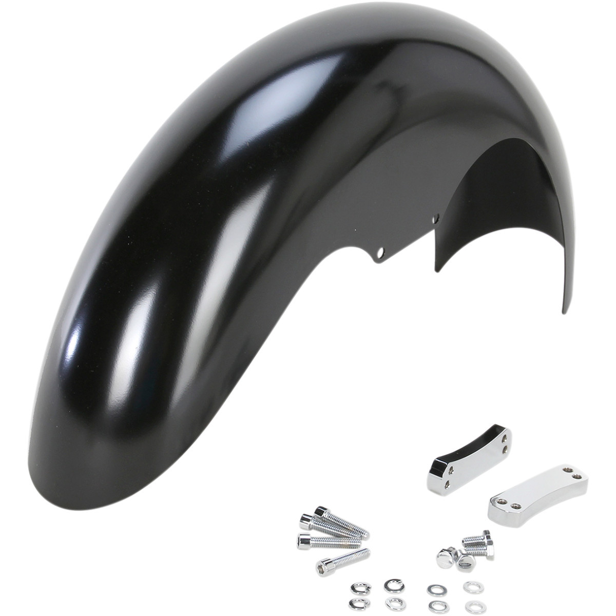 Klock Werks #KWF-03-0015 - Level Front Fender - Black - 19" - HD Dyna/Softail