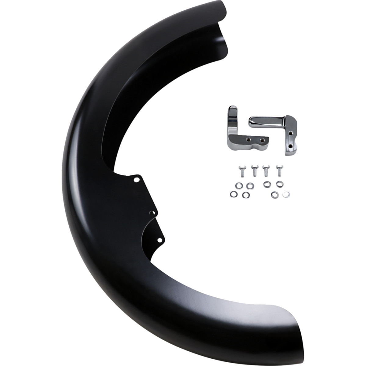 Klock Werks #KWF-03-0016 - Wrapper Front Fender - Black - 19" - HD Dyna/Softail