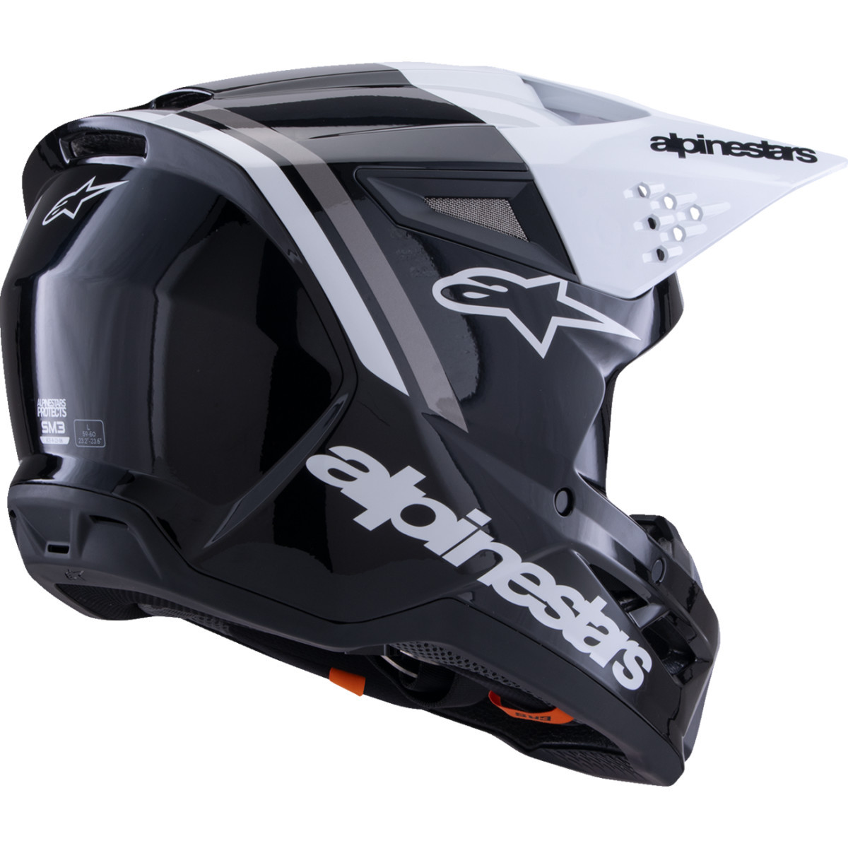 Alpinestars #8300826-1546-XL - SM3 Helmet - Radium - Gloss Black/White/Gray - XL