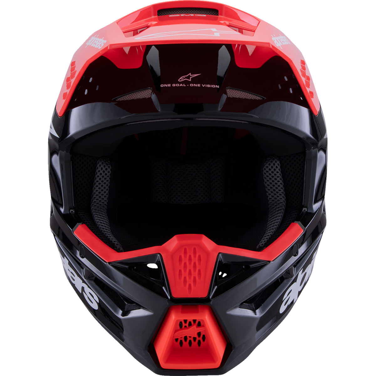 Alpinestars #8300826-1553-M - SM3 Helmet - Radium - Gloss Black/Red Fluo/White - Medium