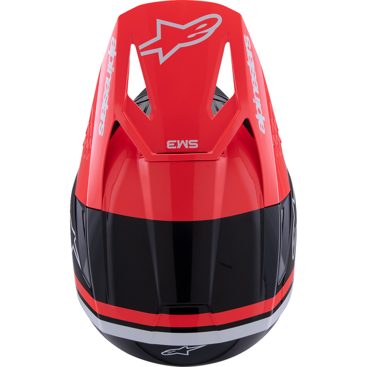 Alpinestars #8300826-1553-XL - SM3 Helmet - Radium - Gloss Black/Red Fluo/White - XL