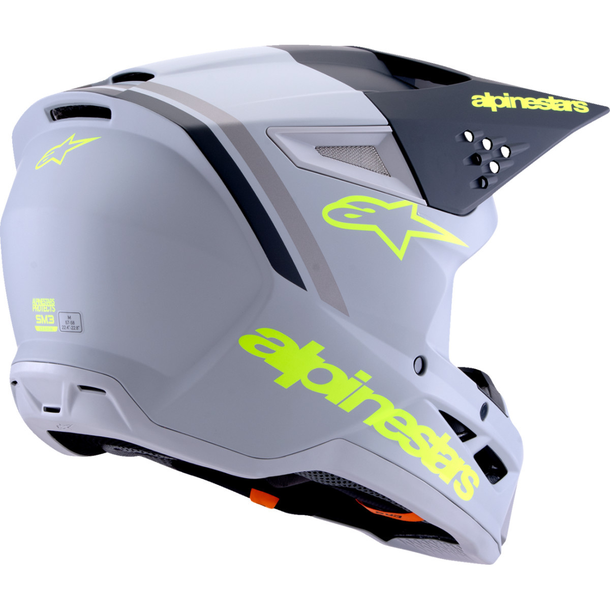 Alpinestars #8300826-9510-L - SM3 Helmet - Radium - Matte Gray/Black/Yellow Fluo - Large