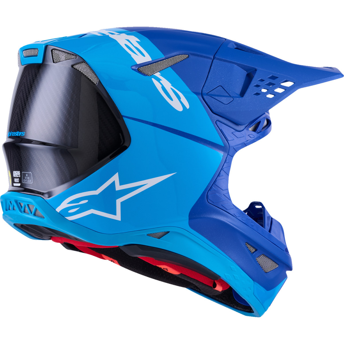 Alpinestars #8301023-7282-M - Supertech M10 Helmet - Flood - MIPS® - Blue/Black Carbon - Medium