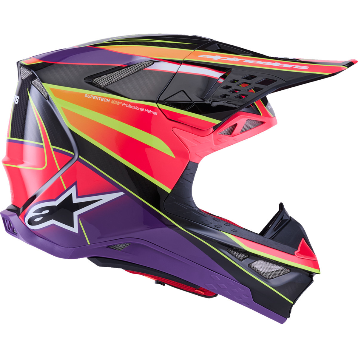 Alpinestars #8301223-3145-XS - Supertech M10 Helmet - MIPS® - Era - Gloss Pink/Violet/Yellow Fluo - XS