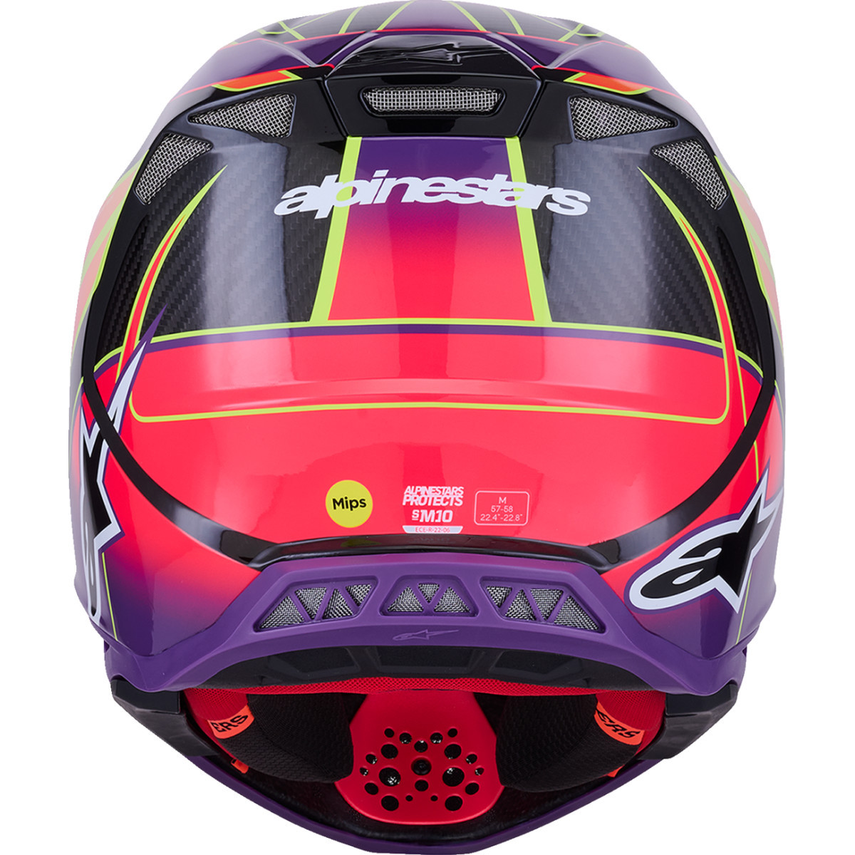 Alpinestars #8301223-3145-XS - Supertech M10 Helmet - MIPS® - Era - Gloss Pink/Violet/Yellow Fluo - XS