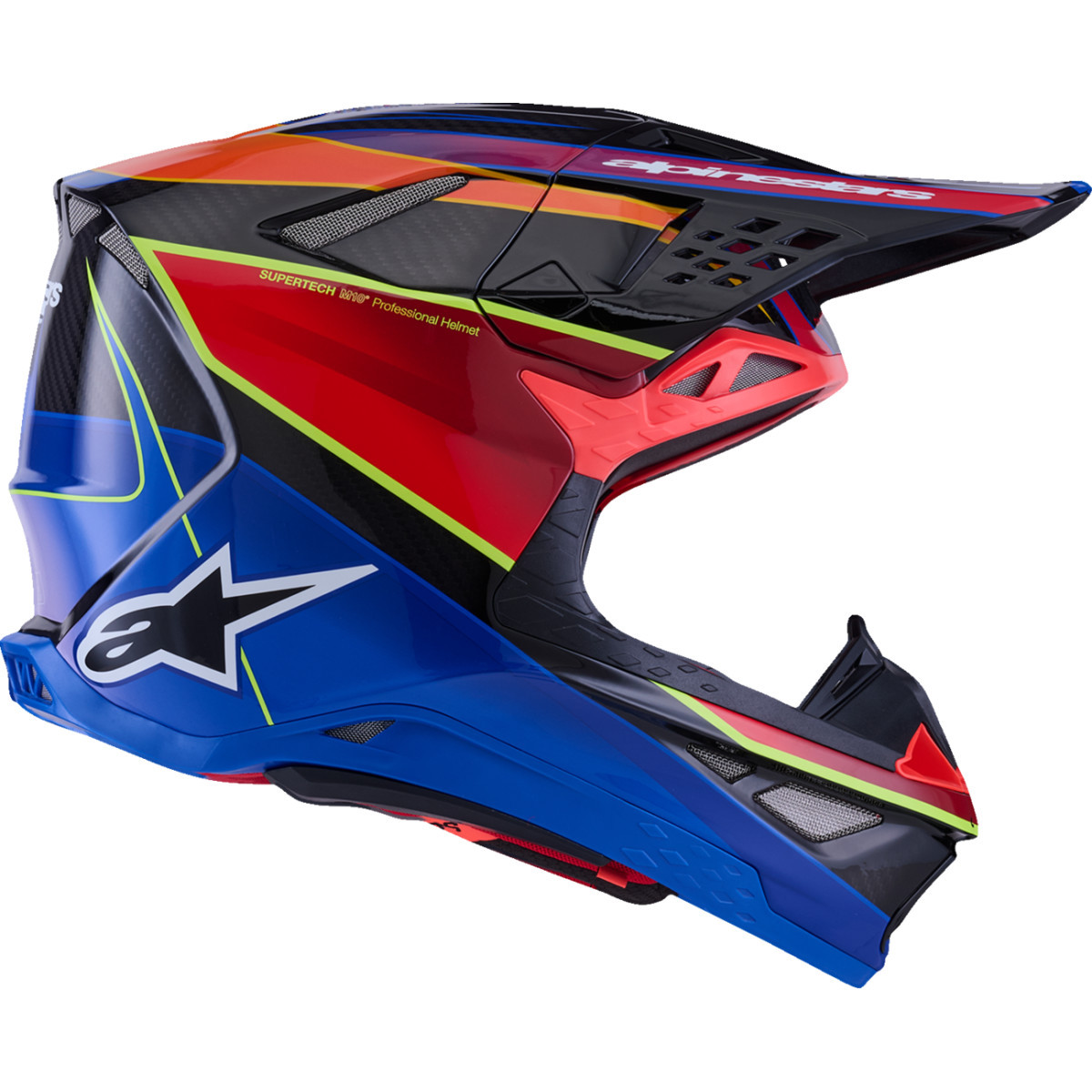 Alpinestars #8301223-7356-L - Supertech M10 Helmet - MIPS® - Era - Gloss/Blue/Red/Yellow Fluo - Large