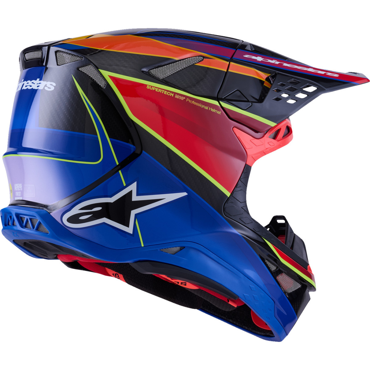 Alpinestars #8301223-7356-L - Supertech M10 Helmet - MIPS® - Era - Gloss/Blue/Red/Yellow Fluo - Large