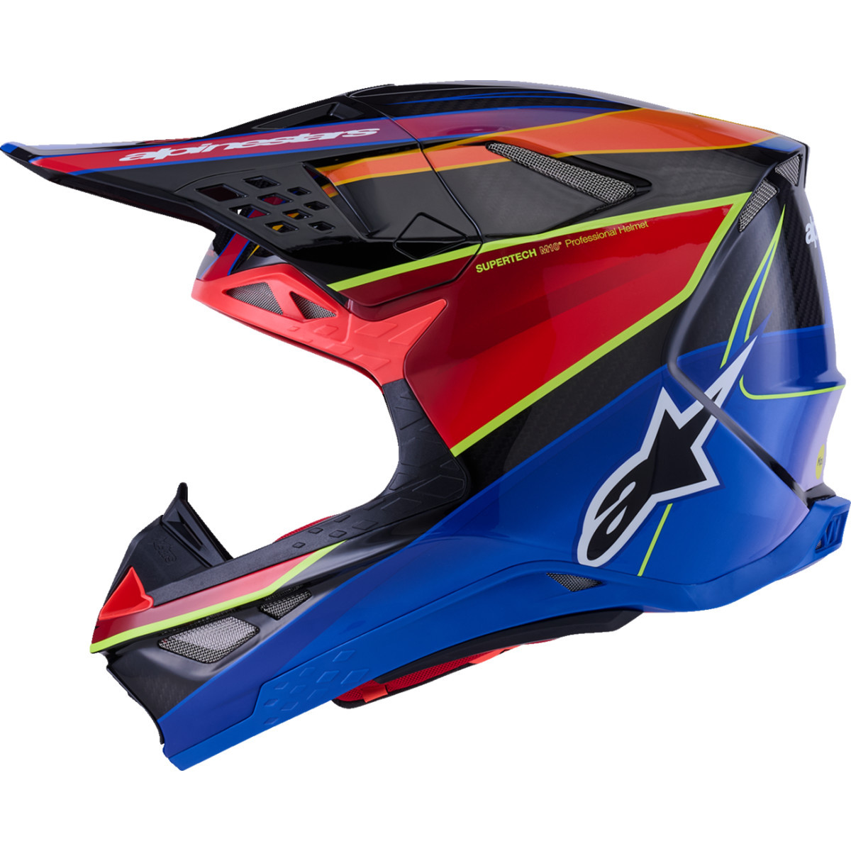 Alpinestars #8301223-7356-XL - Supertech M10 Helmet - MIPS® - Era - Gloss Blue/Red/Yellow Fluo - XL