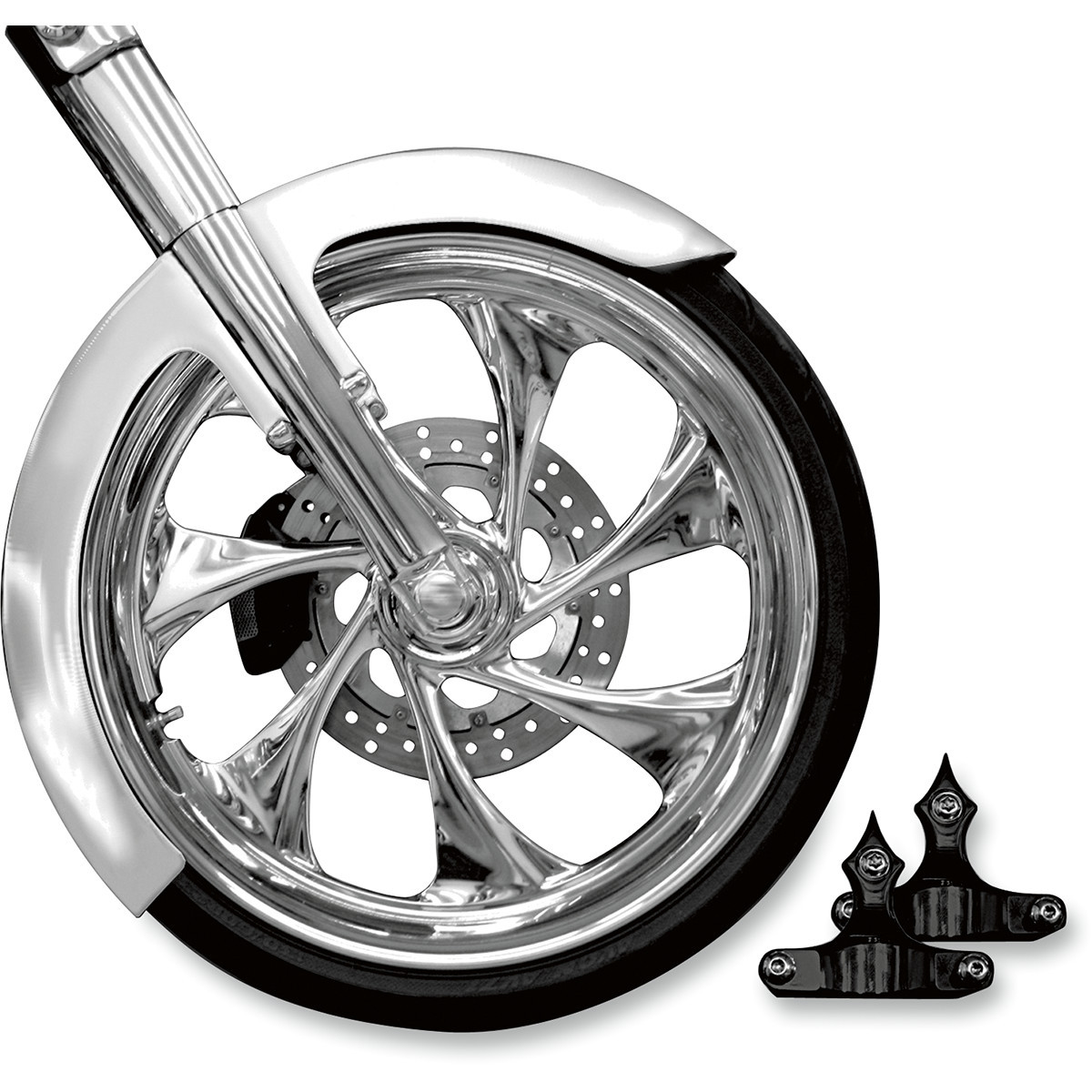 RC Components #FNDRKT14-23RCB - Phantom Front Fender Kit with Black Adapters - For 23" Wheel