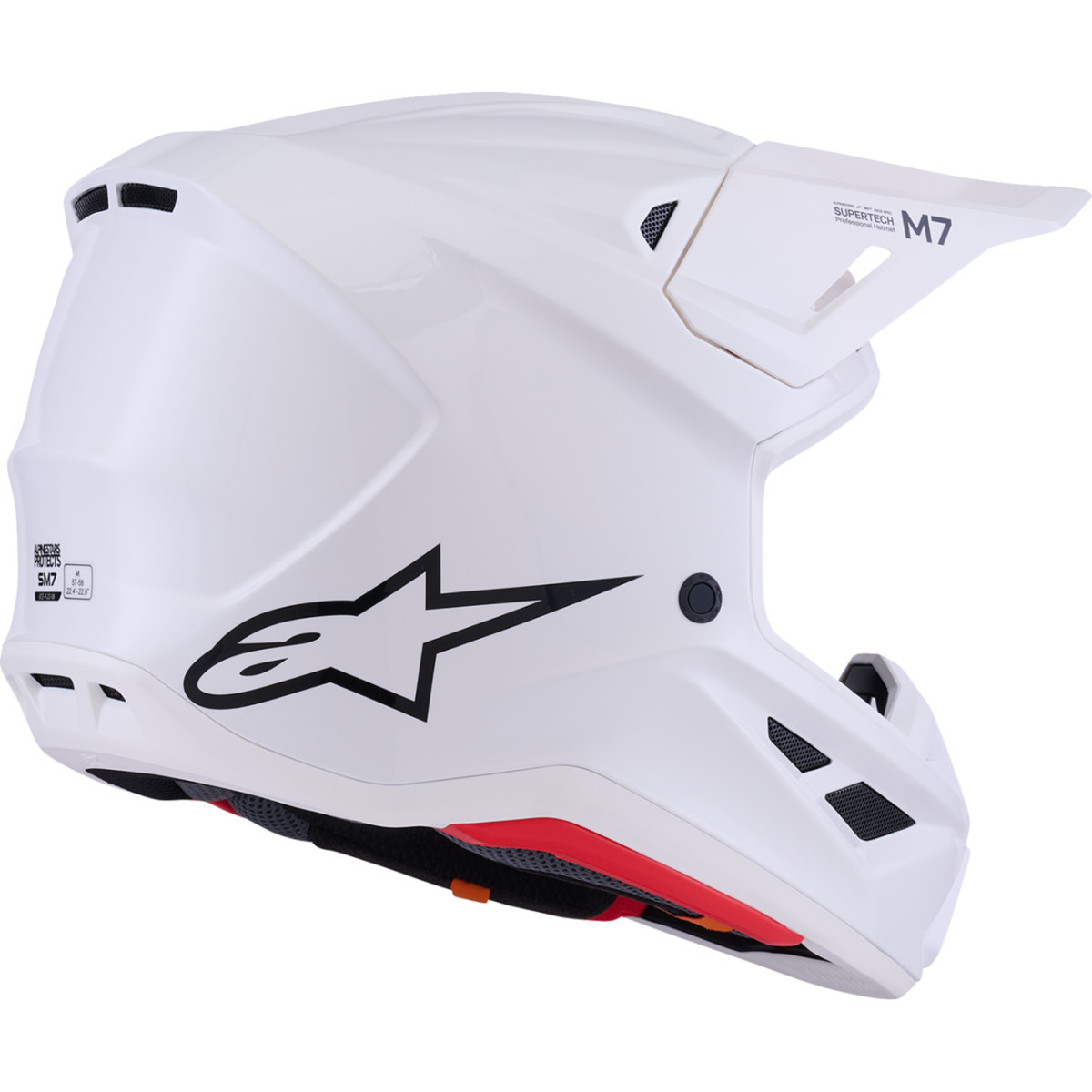 Alpinestars #8301426-2180-S - SM7 Helmet - Solid - Gloss White - Small