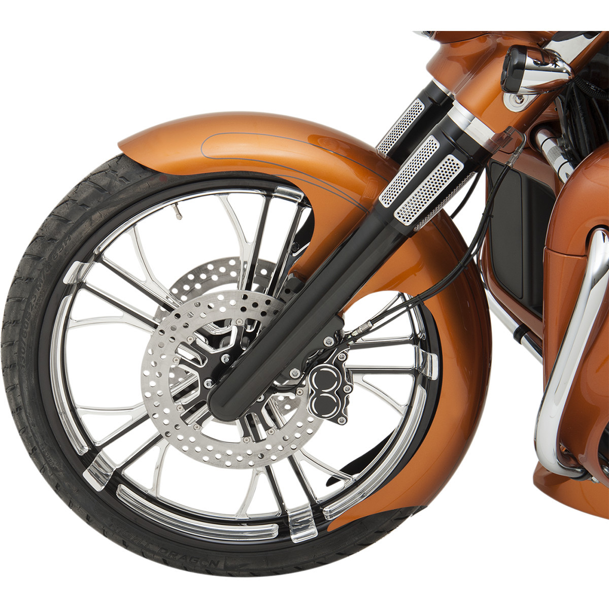 Paul Yaffe Bagger Nation #PYO:TALON23-13E-S - Talon Front Fender - 23" Wheel - With Satin Adapters - HD Touring/Trike