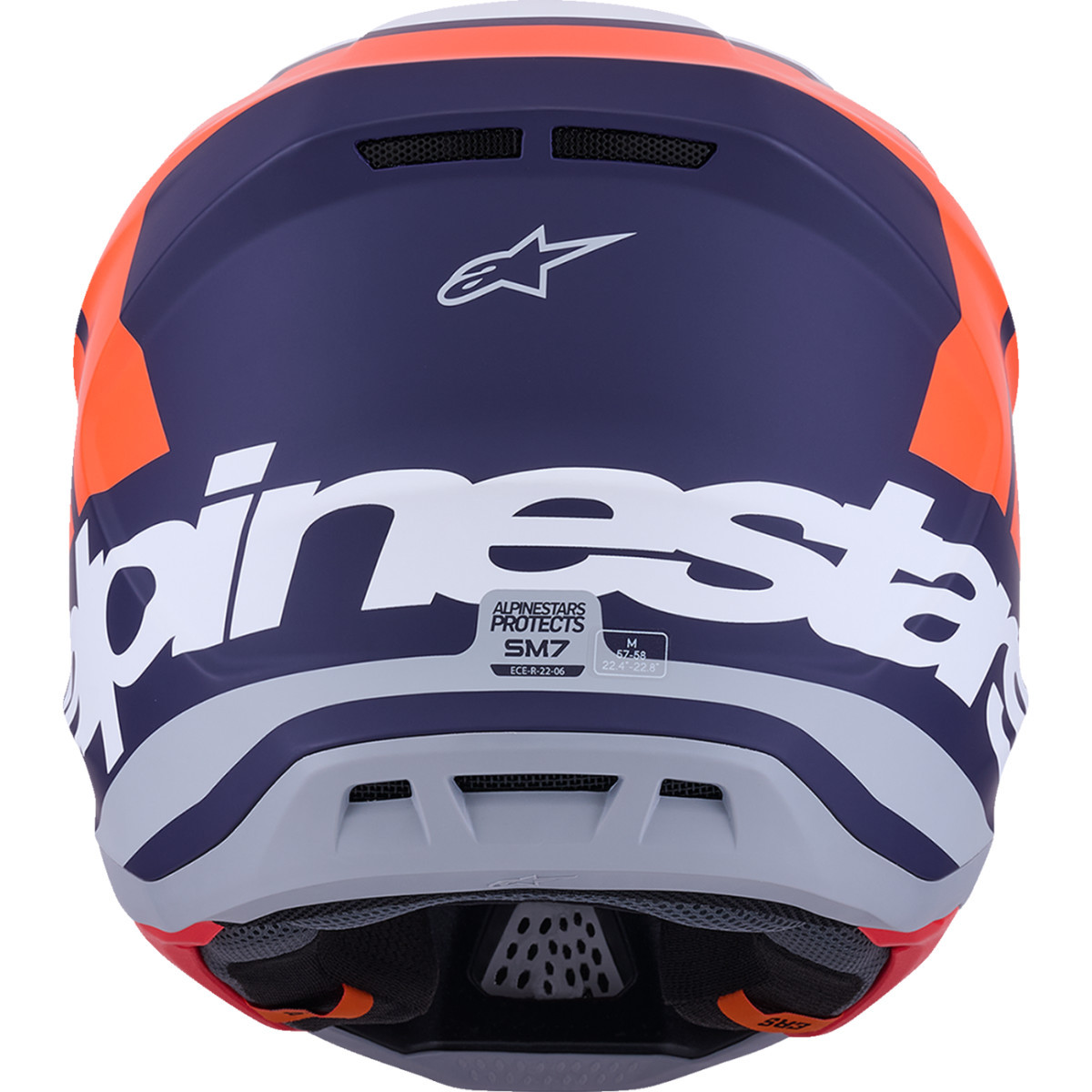 Alpinestars #8301826-408-L - SM7 Helmet - Core - Matte Orange/Blue - Large