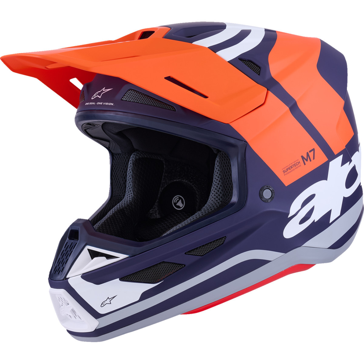 Alpinestars #8301826-408-XL - SM7 Helmet - Core - Matte Orange/Blue - XL