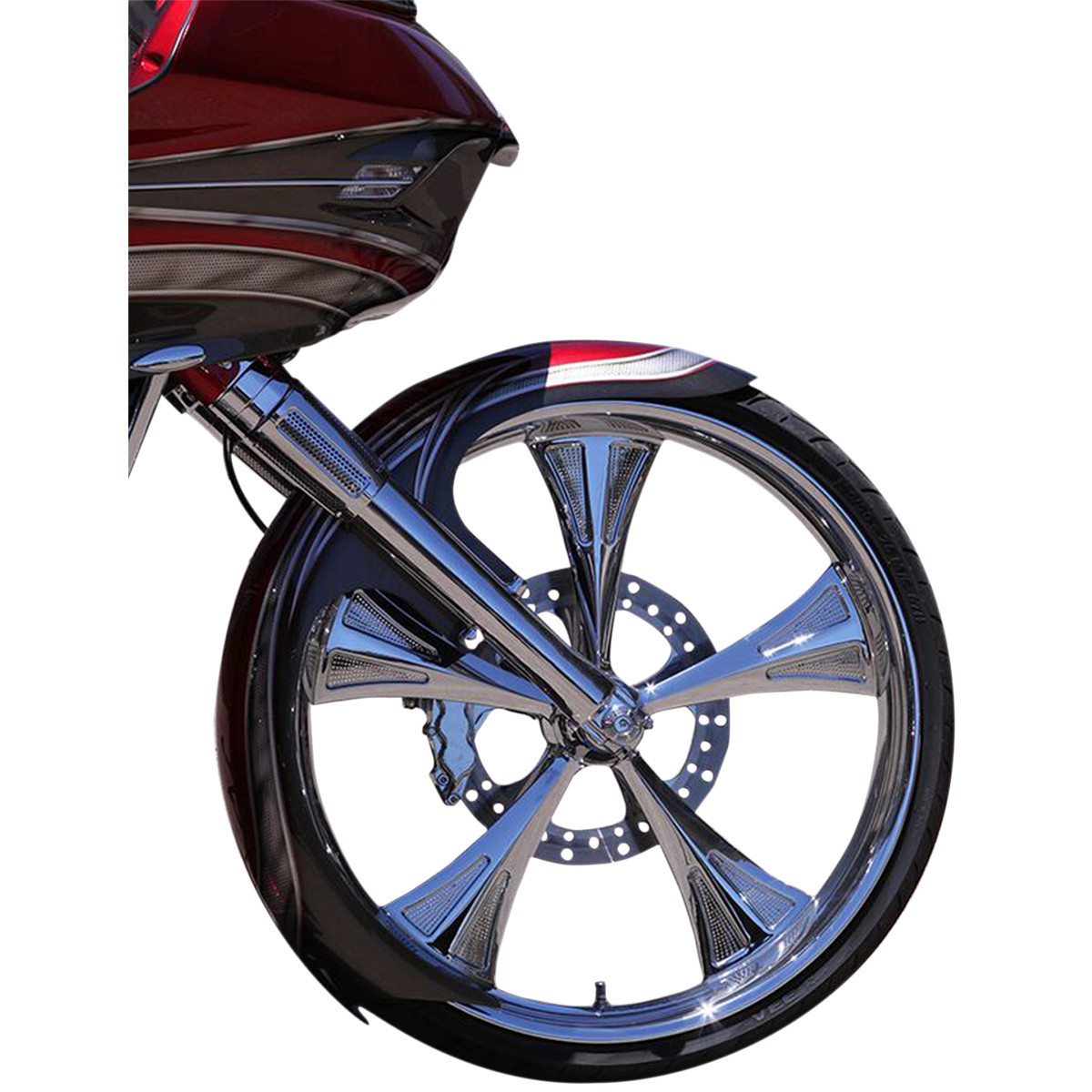Paul Yaffe Bagger Nation #PYO:TALON21-13E-S - Talon Front Fender - 21" Wheel - With Satin Adapters - HD Touring/Trike