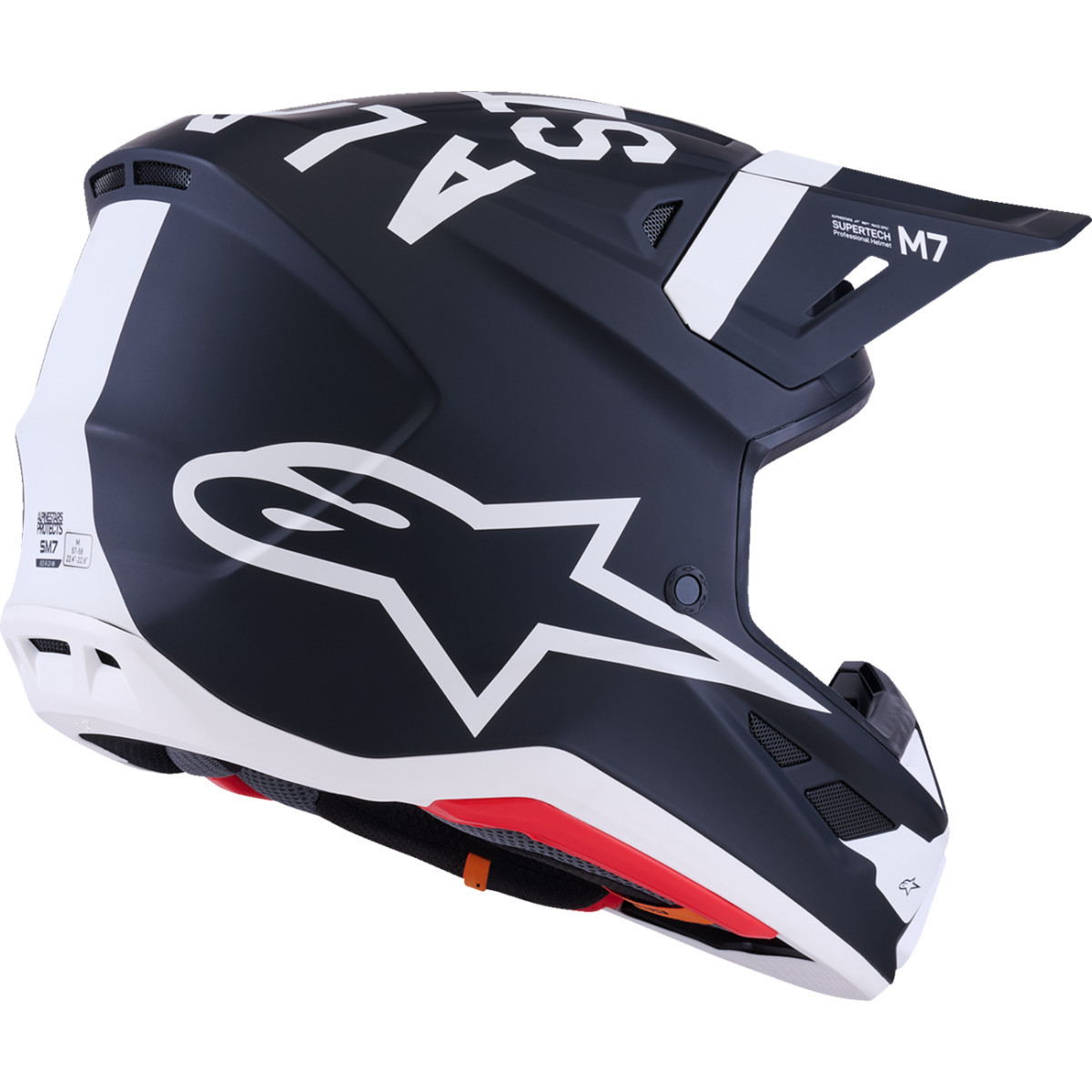 Alpinestars #8302226-1121-M - SM7 Helmet - Dasher - Matte Black/White - Medium