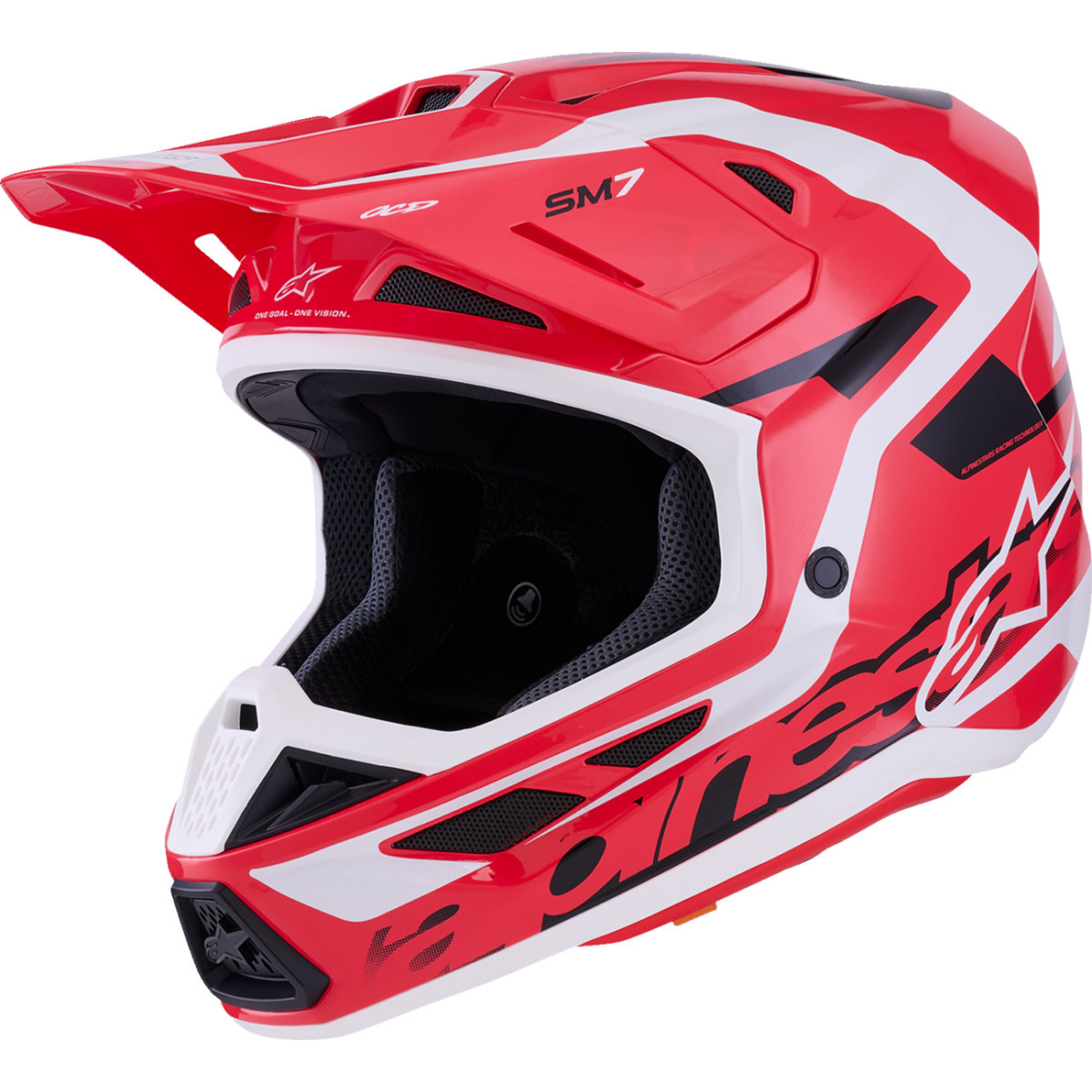 Alpinestars #8302426-3139-XXL - SM7 Helmet - Deed - Gloss Red/Black/White - 2XL